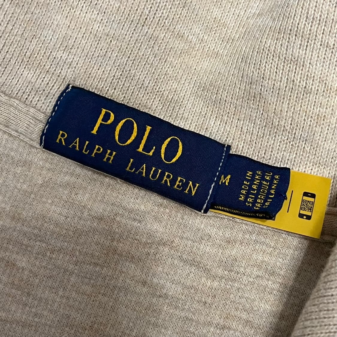 M 폴로랄프로렌 코튼 반집업 니트 베이지 상품이미지3