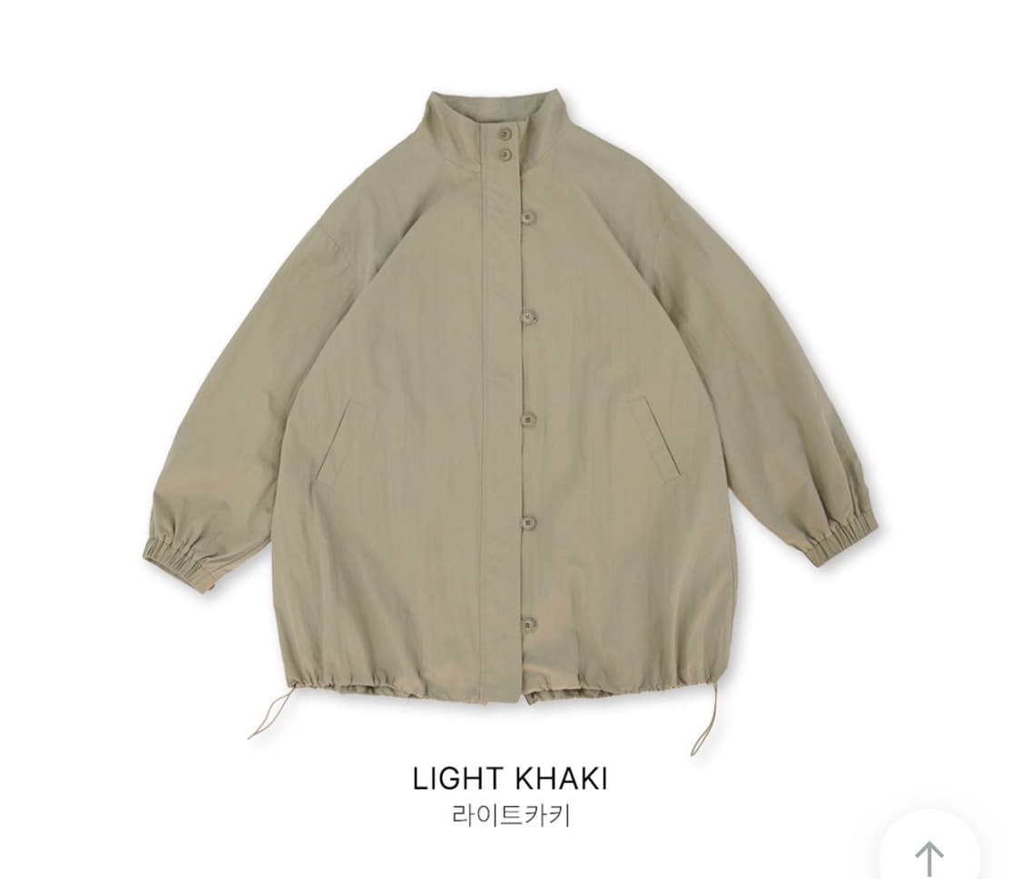 데일리쥬 [MADE] 라비온 셔링 오버핏 코튼 하프 야상 라이트 카키 상품이미지3