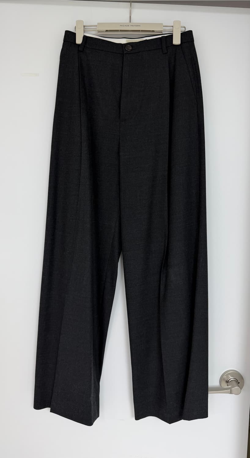 (1회착용) 파사드패턴 타임리스 울팬츠 다크차콜 M 상품이미지3