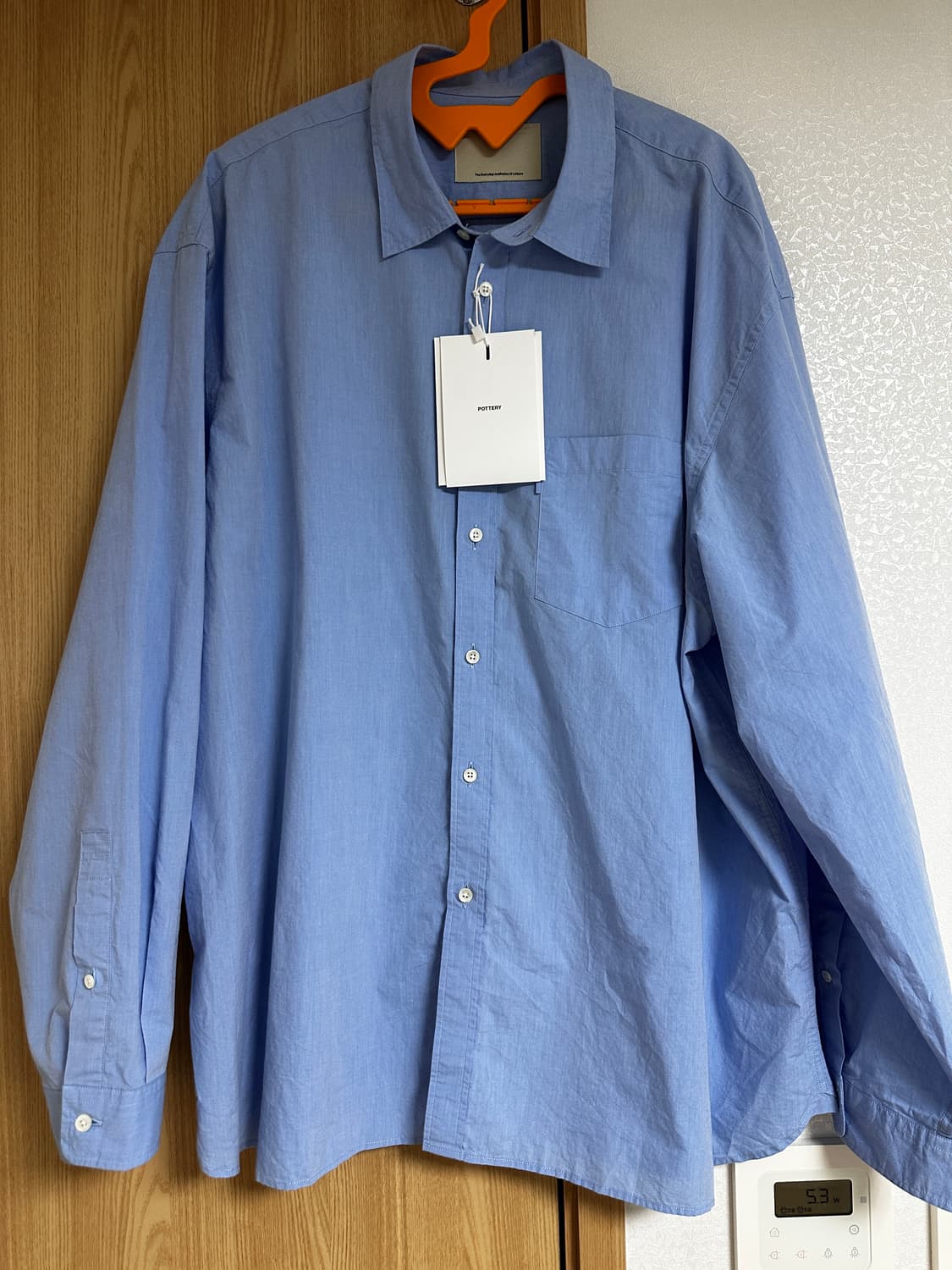 (4 새제품) 포터리 제네틱 코튼 컴포트 셔츠 sax 삭스 컬러 상품이미지2