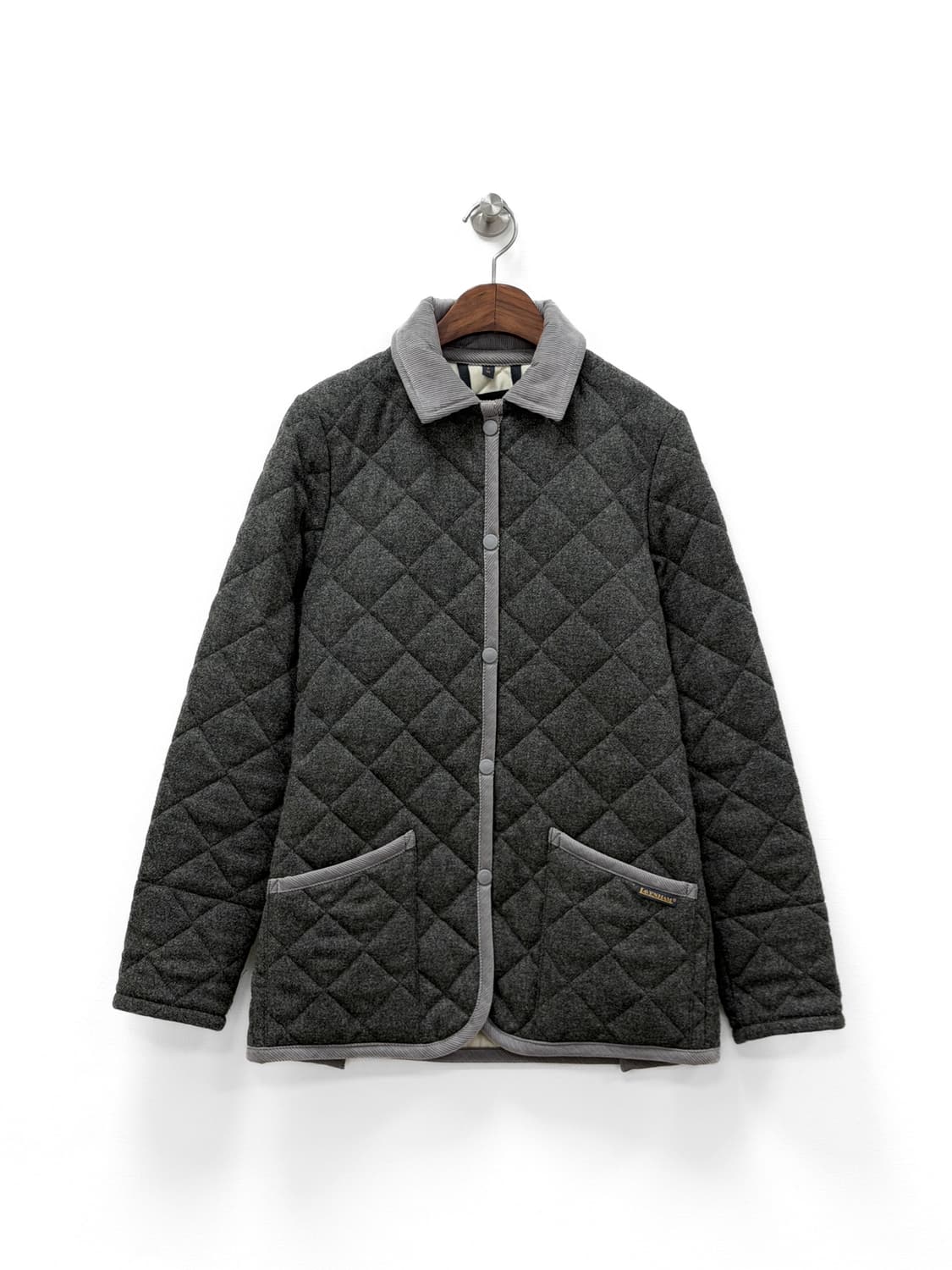 라벤햄 메리노 램스울 퀼팅 자켓 그레이 상품이미지1