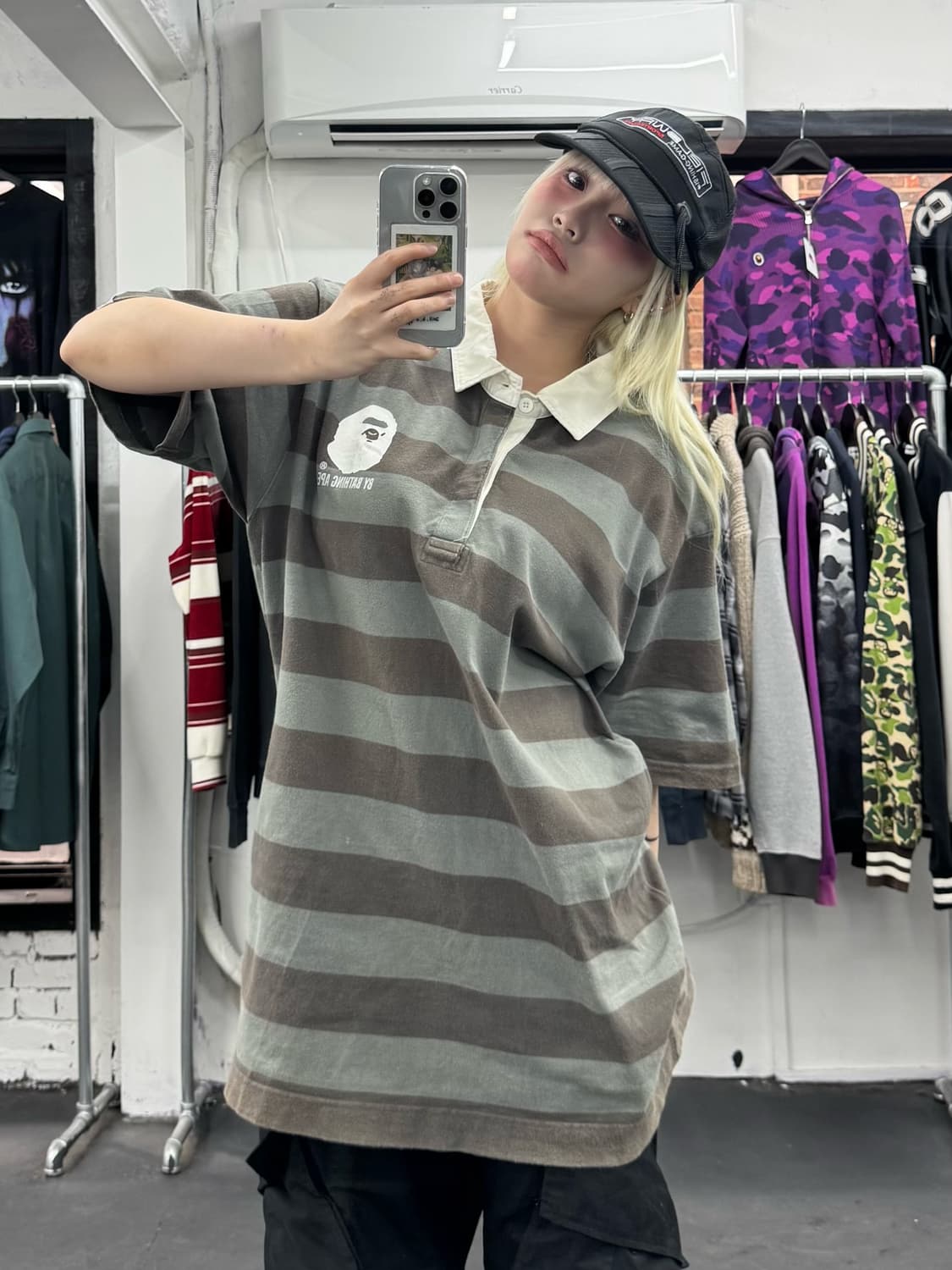 베이프 스트라이프 PK 티셔츠 상품이미지1