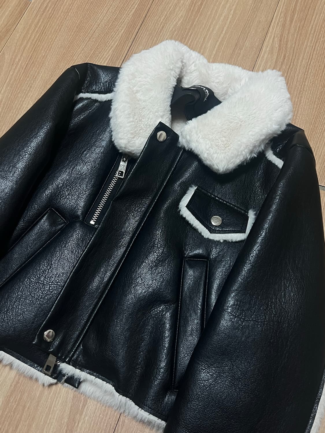 크롭 퍼 무스탕자켓 상품이미지2