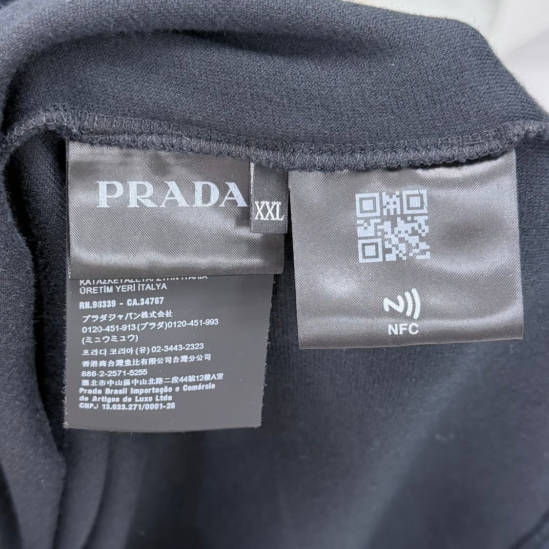 [S+급/2XL] 프라다 삼각로고 테리 반팔 셔츠 블랙 상품이미지7
