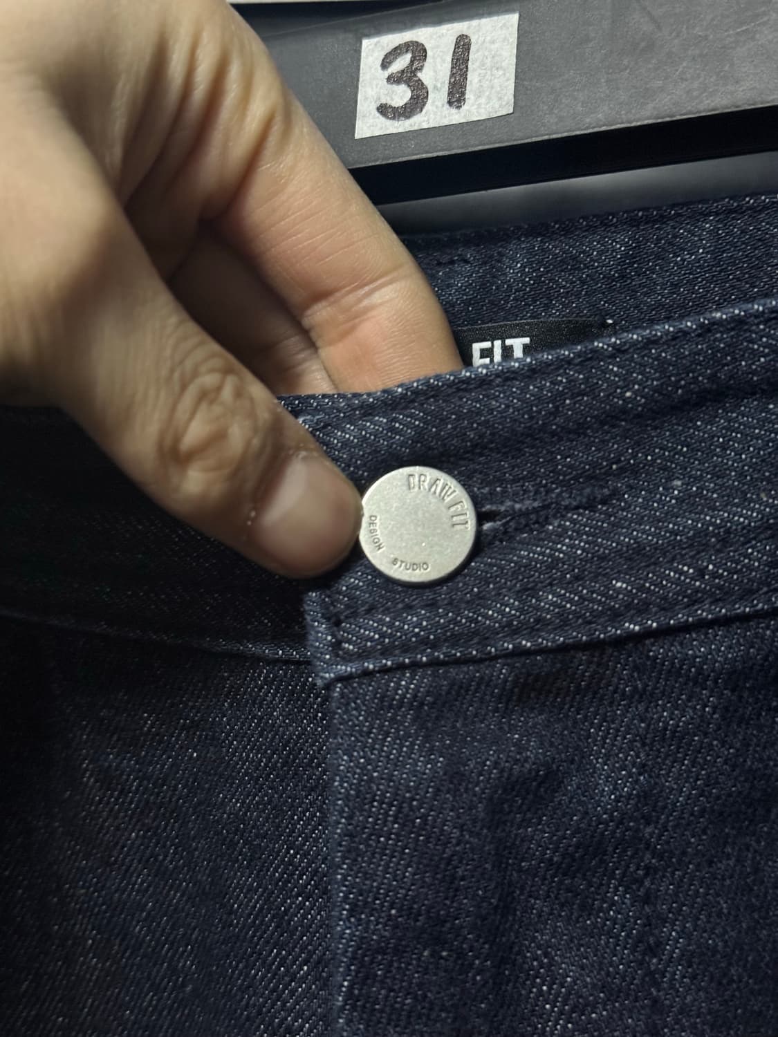 드로우 핏 벌룬 와이드 진한 남색 네이비 진청 생지 데님 커브드 31 상품이미지6