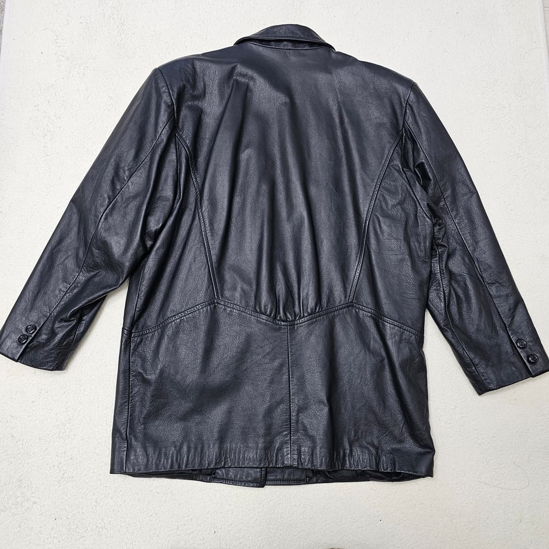 F 소가죽 원버튼 가죽 자켓 상품이미지3