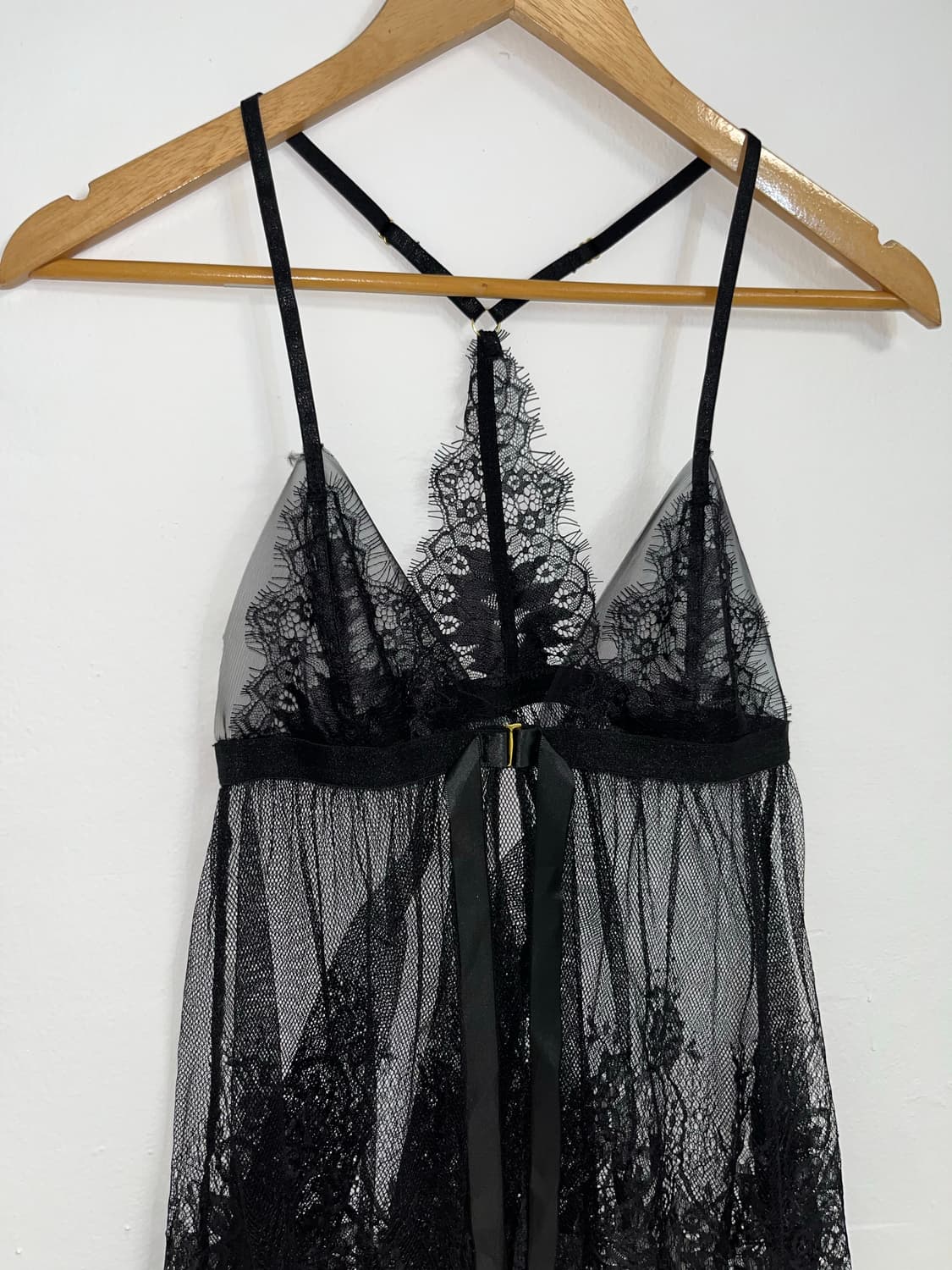 블랙 레이스 시스루 슬립 원피스 상품이미지2