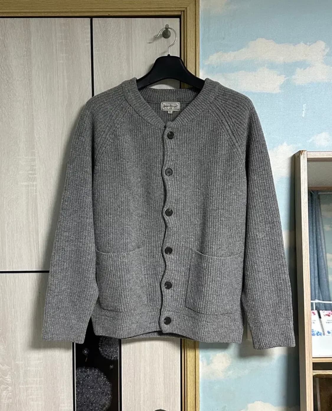 (XL) 부기홀리데이 램스울 라운드 가디건 라이트그레이 상품이미지2
