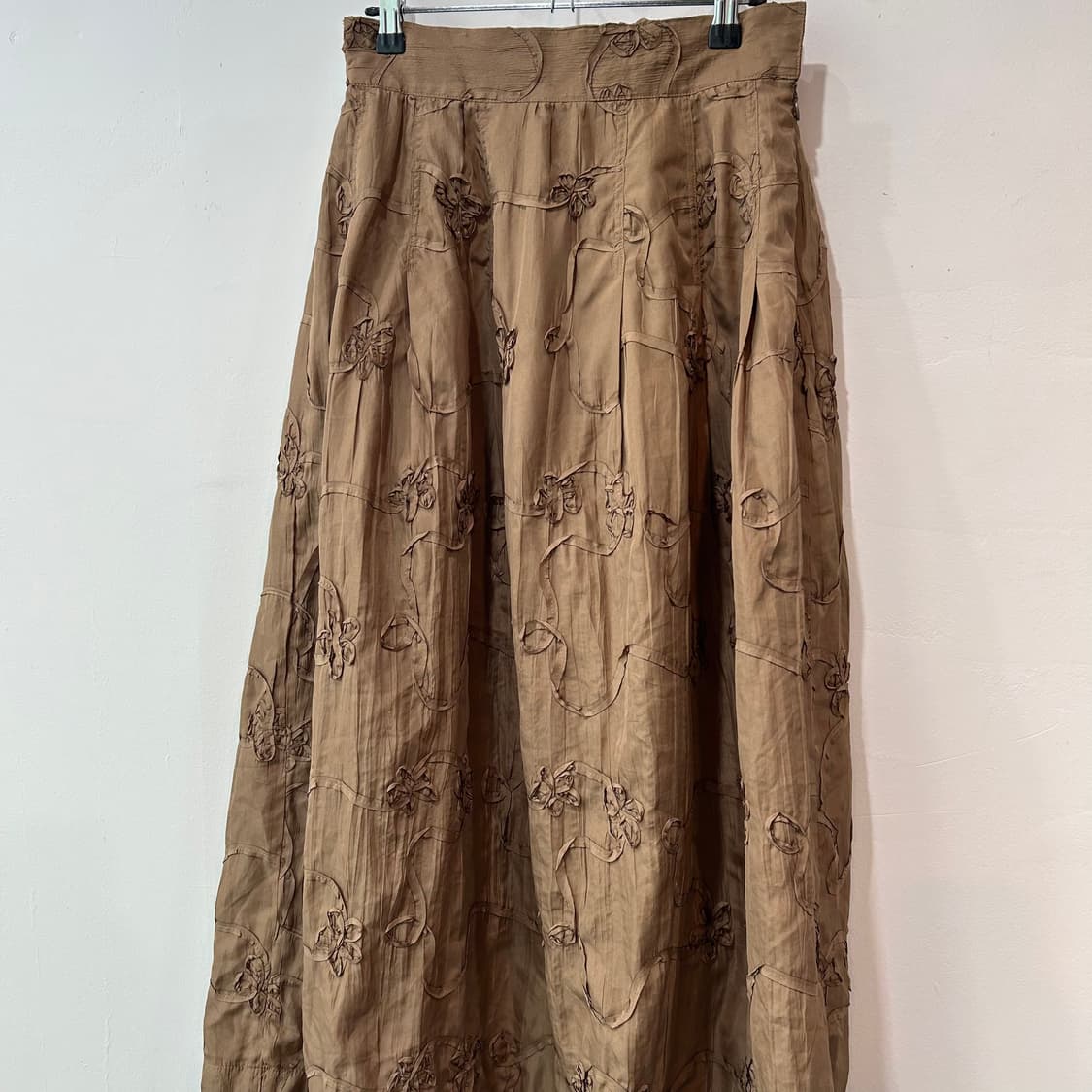 브라운 플로럴자수 롱 스커트 상품이미지5