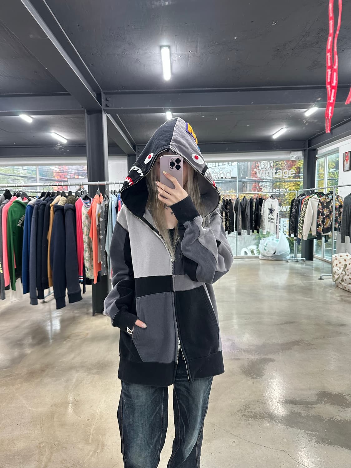 베이프 샤크 후드 집업 상품이미지1