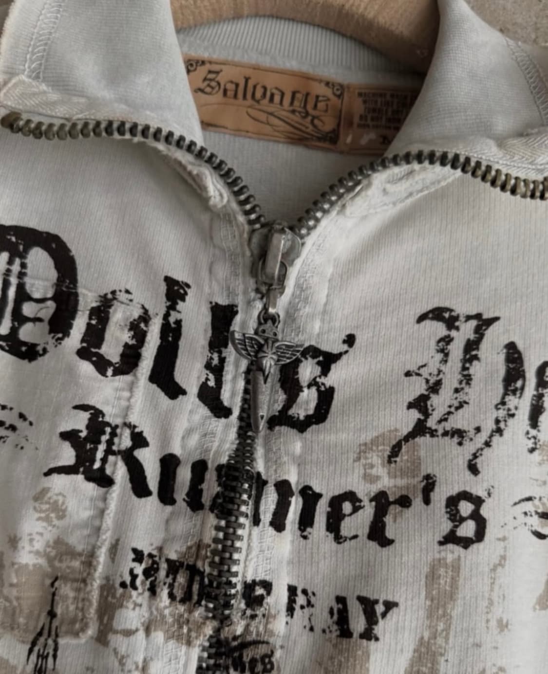 Salvage Crop Grunge Detail Zipup 상품이미지4