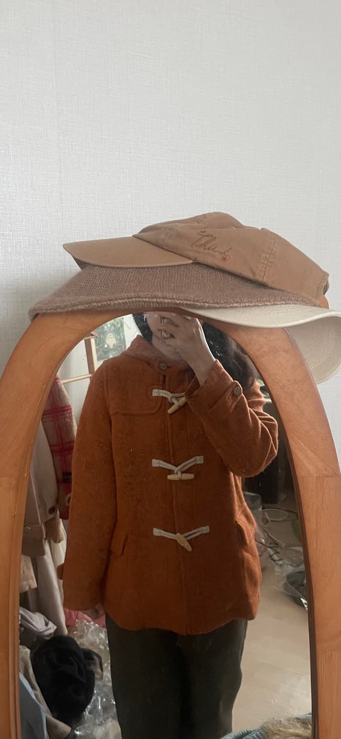 모리걸 빈티지 울 혼방 숏 후드 떡코🧡 상품이미지5