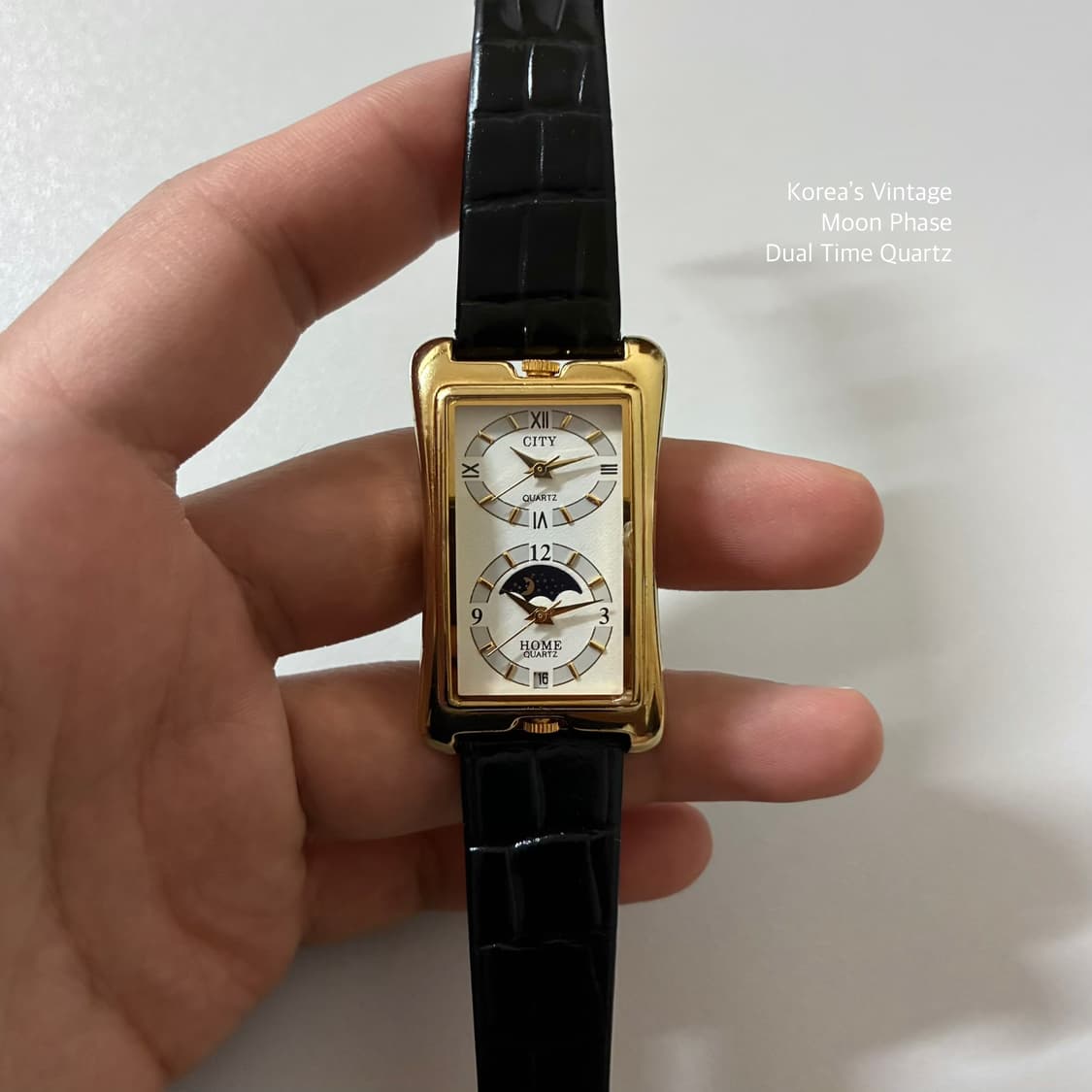 Vintage Dual Time Moon Phase Quartz 상품이미지2