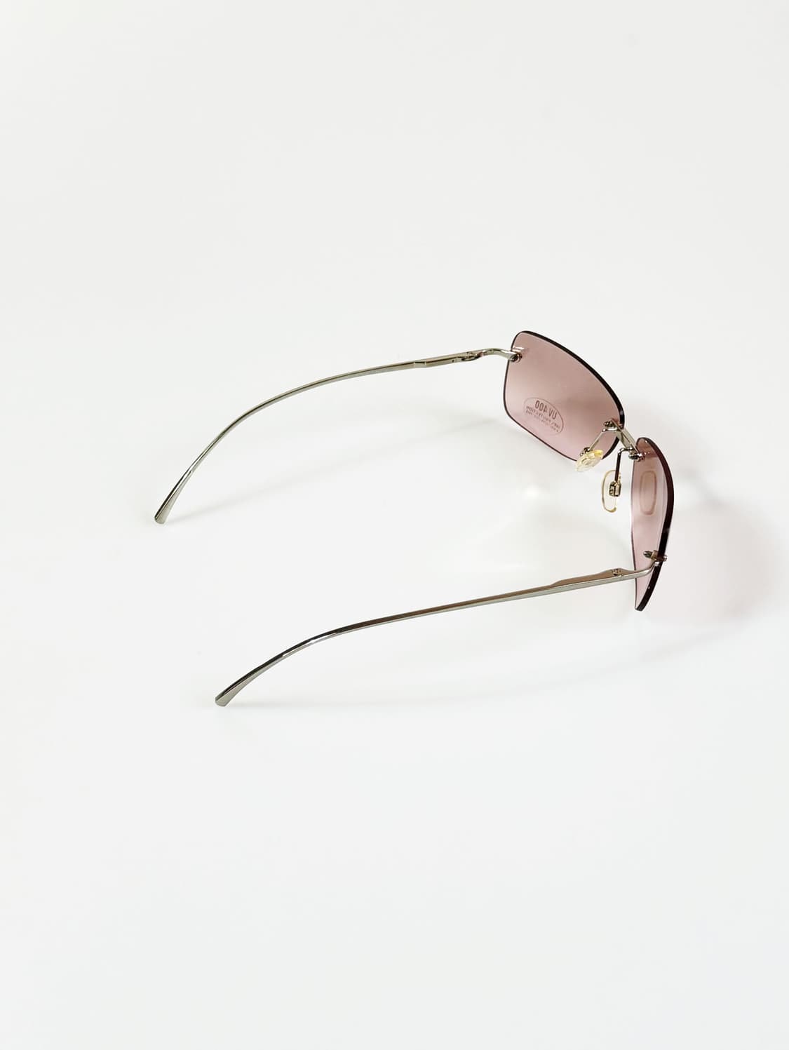 90s UNOSOLEIL 무테 스퀘어 틴트 빈티지 선글라스 상품이미지4