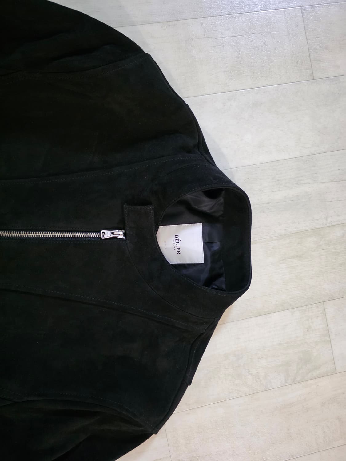 벨리에 호벤 누벅 스웨이드 레더 바이커 자켓 M 상품이미지3