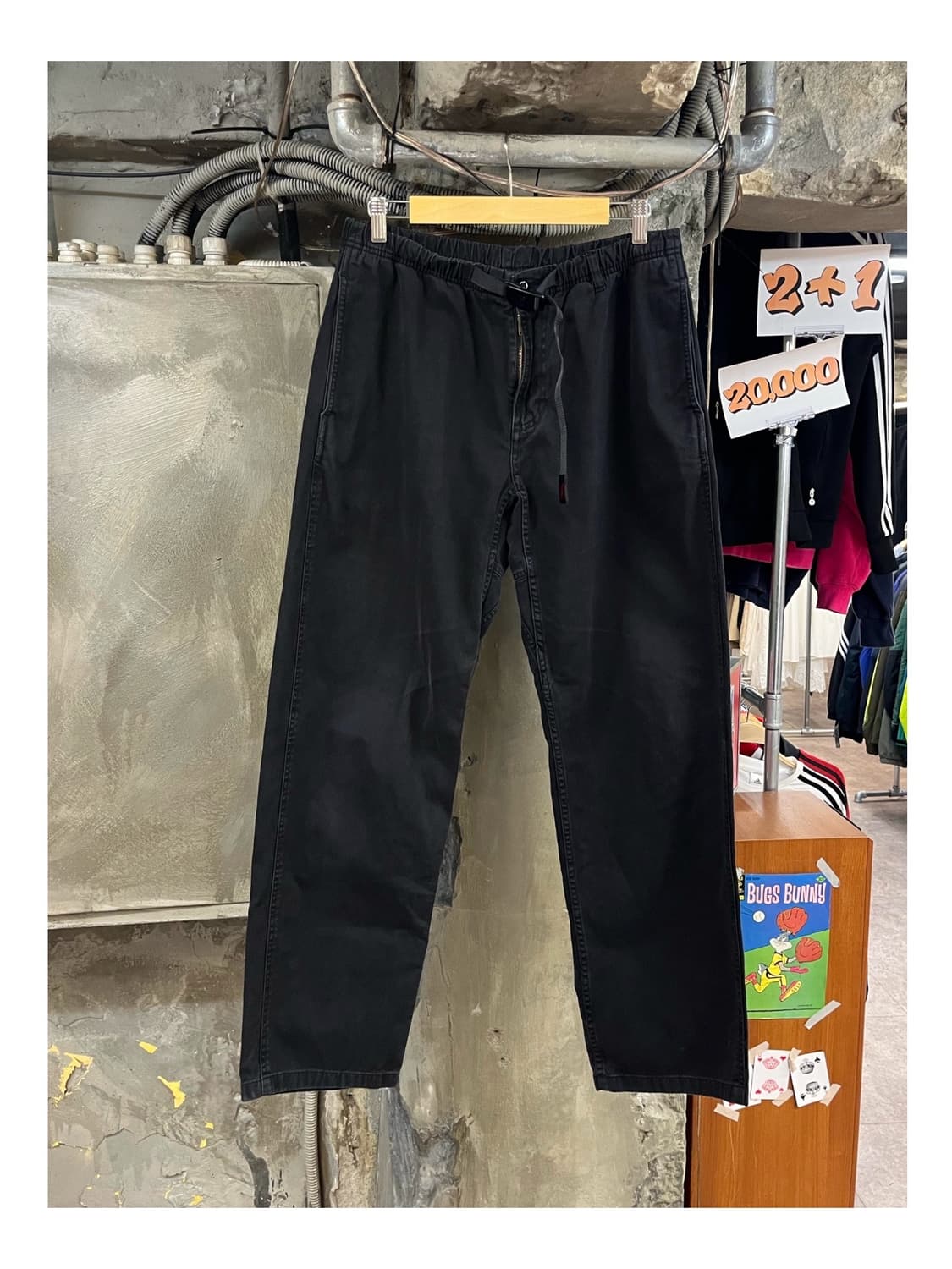 그라미치 코튼 팬츠 블랙 L #csz3750 상품이미지1