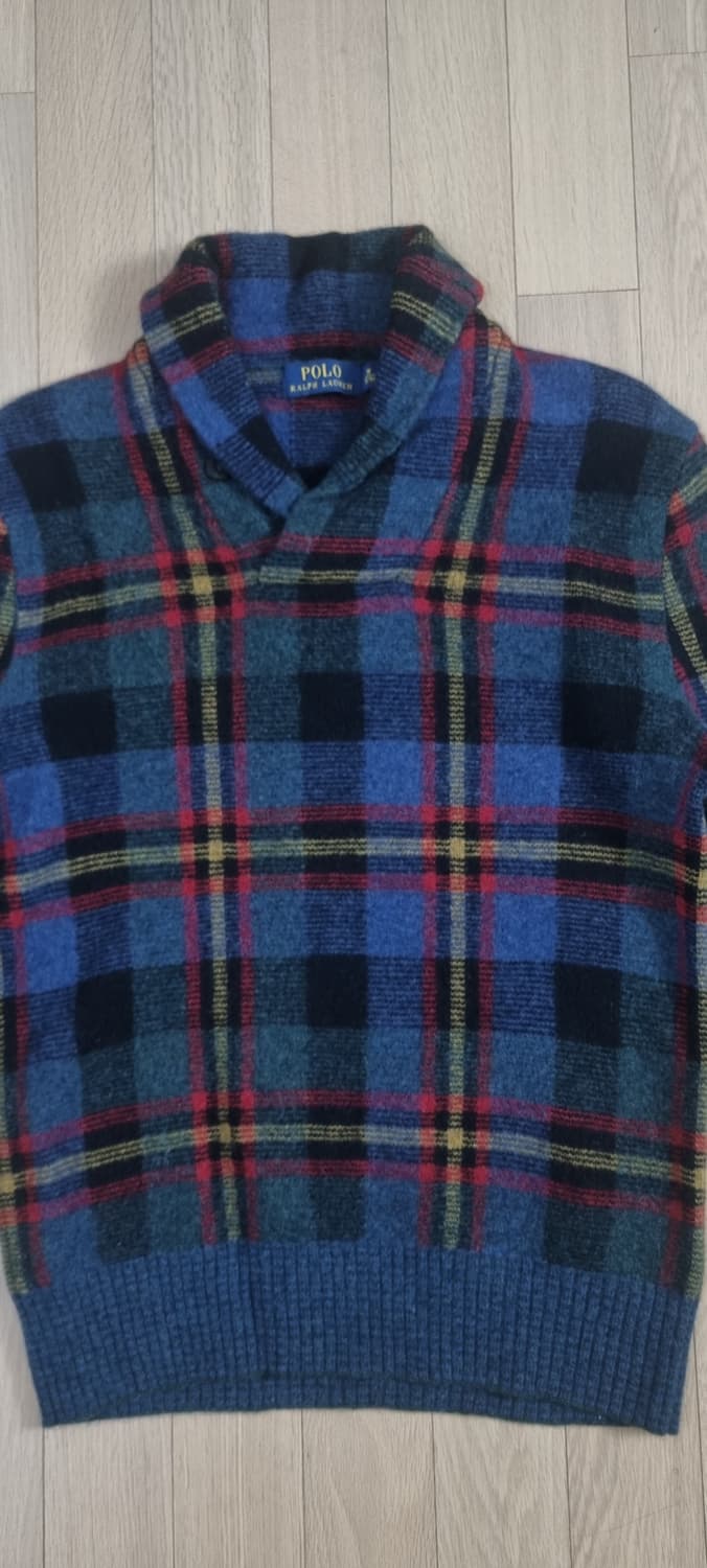 폴로랄프로렌 숄카라 ,가죽패치 양모100 니트 M _ 여성,실측확인 상품이미지2