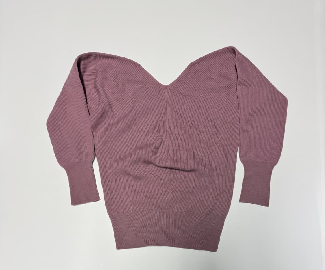 여성 한섬 시스템 브이넥 숄더 니트 핑크 F 상품이미지2