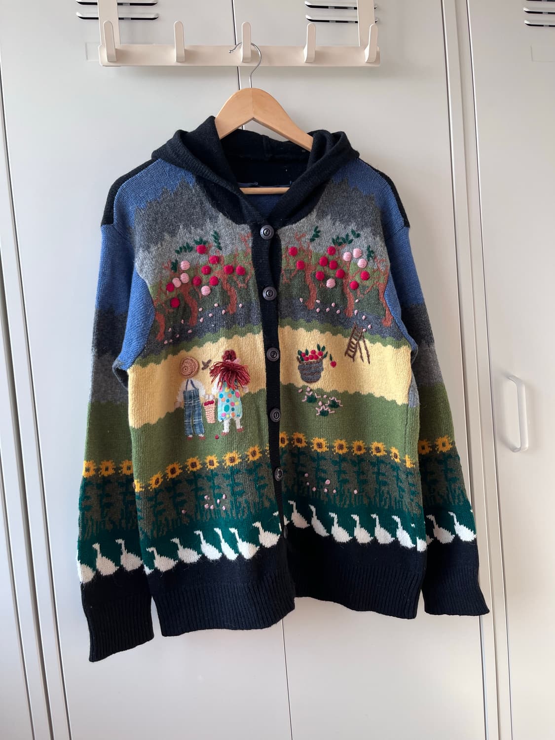 (Rare) Handmade  풍경 울니트 후드 가디건  상품이미지2