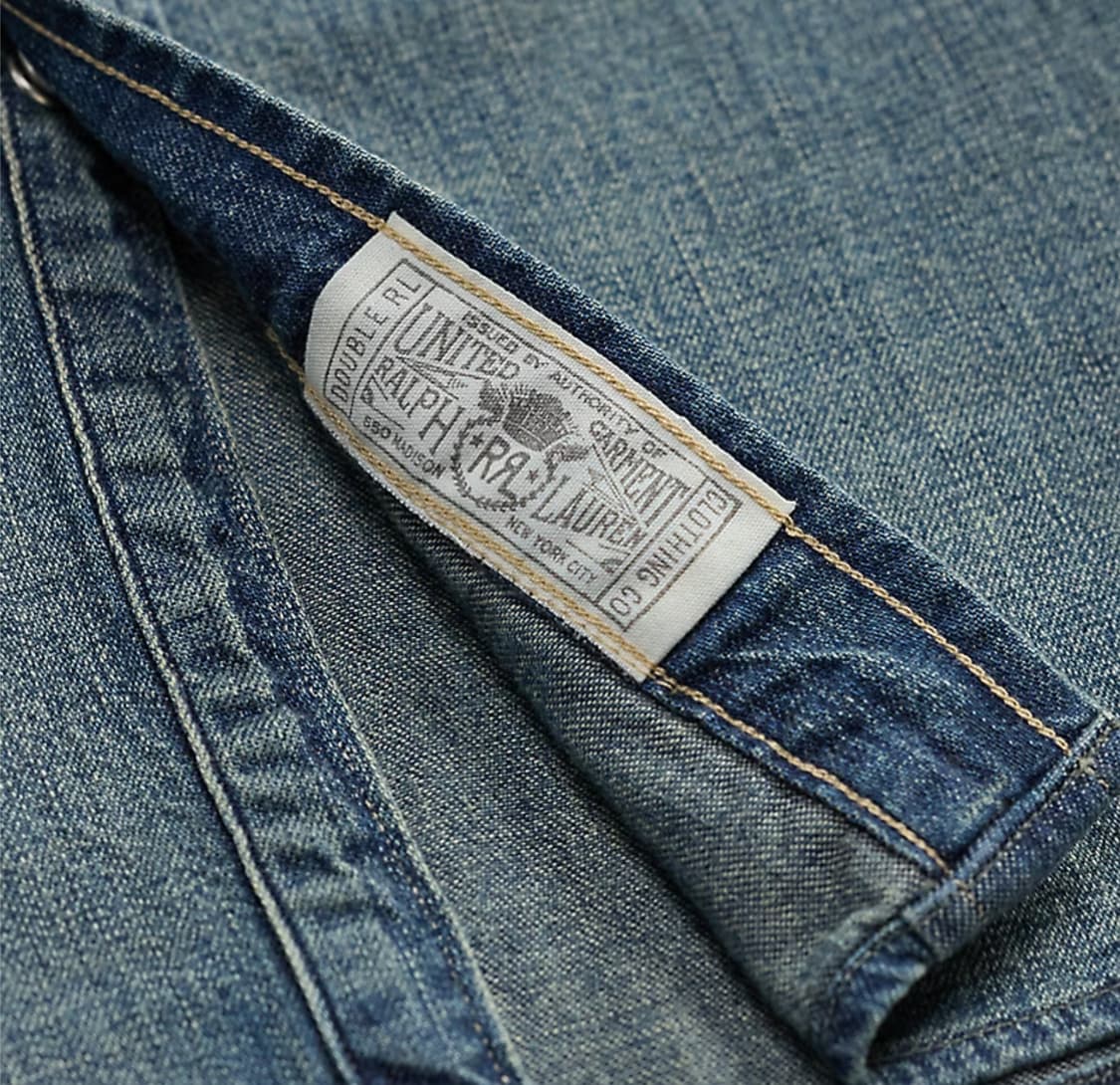 RRL(더블알엘) 슬림핏 데님(중청) 웨스턴 셔츠(L) 상품이미지4