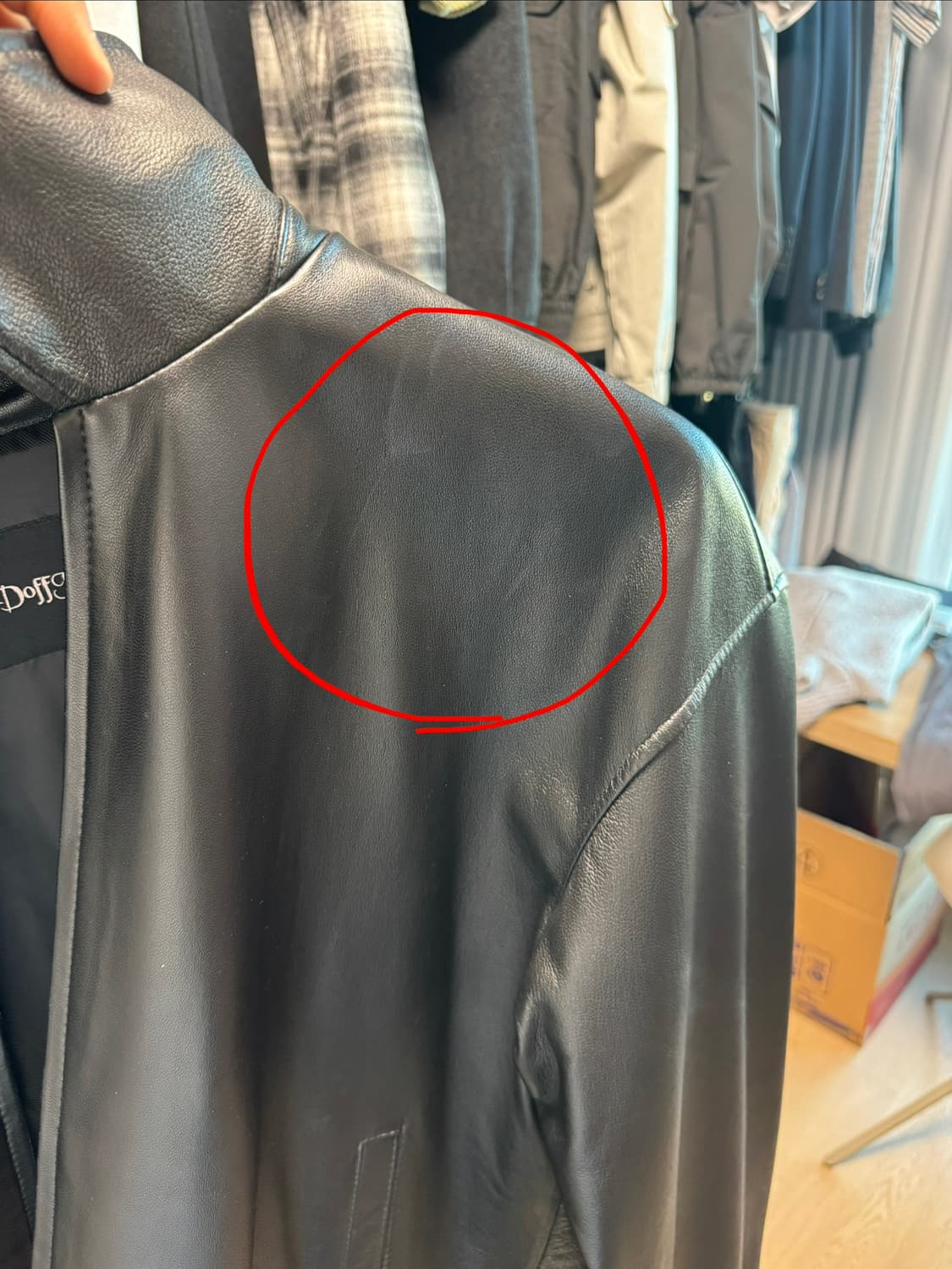 [L] 도프제이슨 오버핏 램스킨 싱글 자켓 상품이미지5