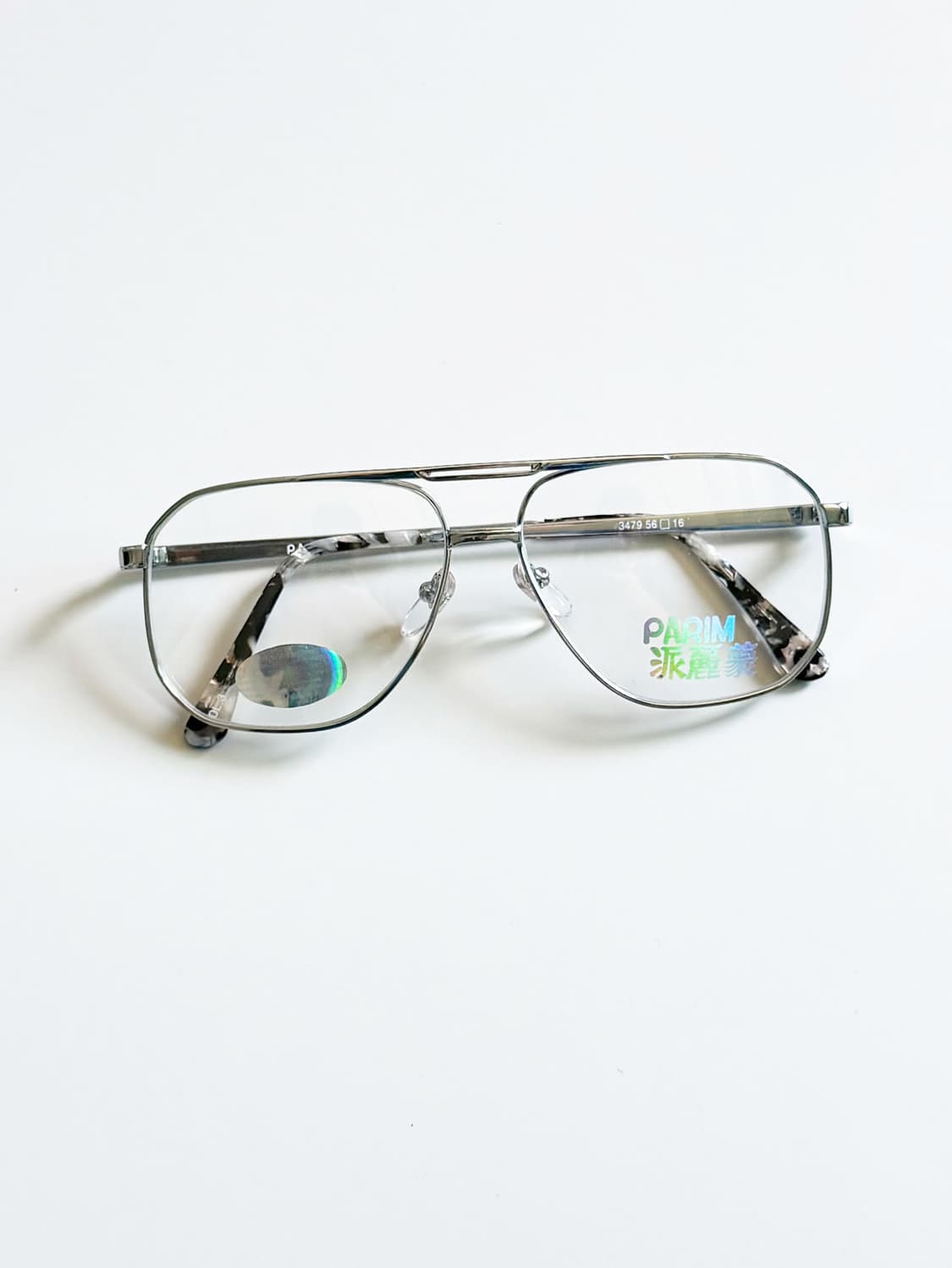 90s PARIM 실버 메탈 보잉 스퀘어 프레임 빈티지 안경 상품이미지1