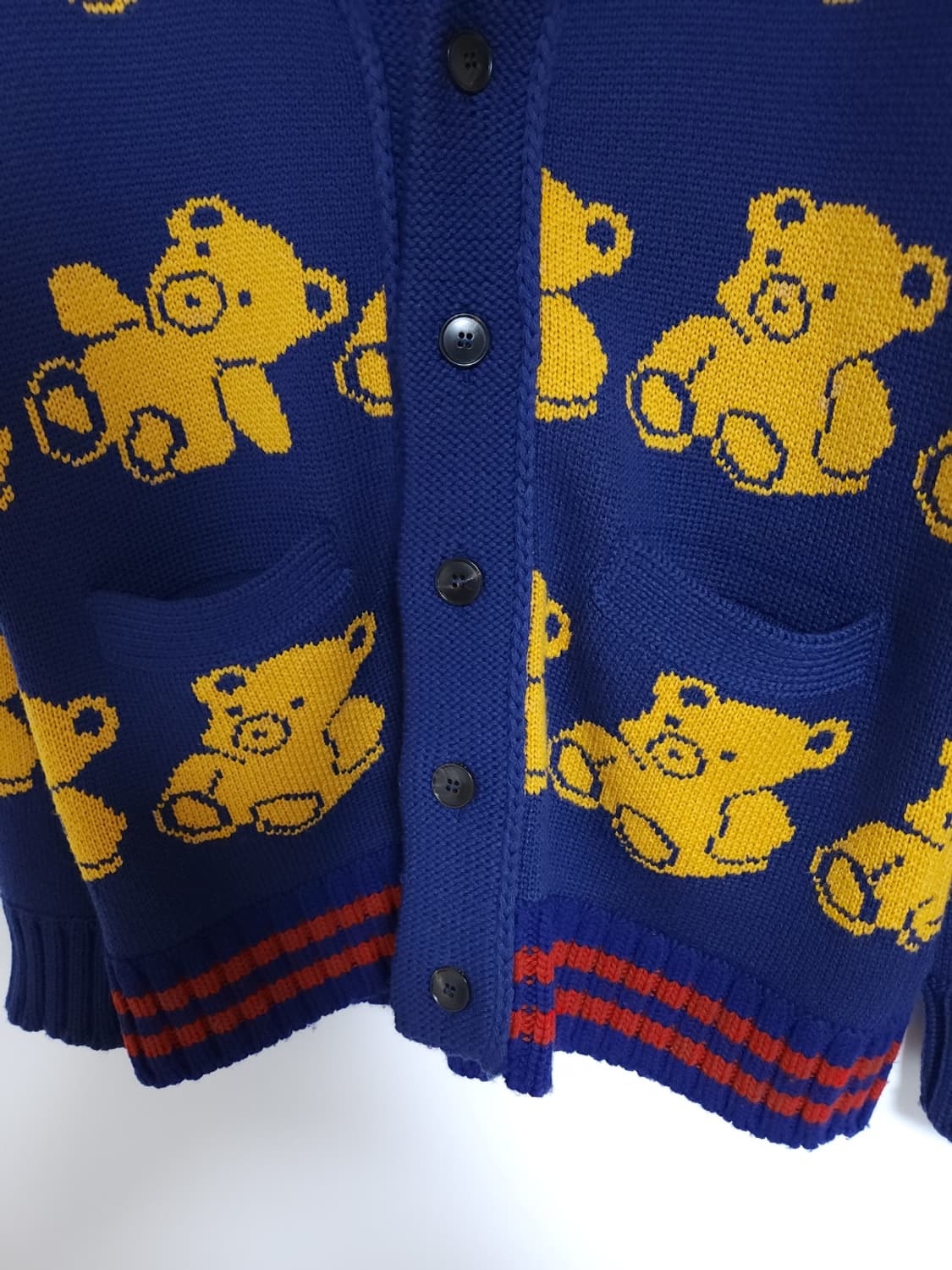 S 구찌 블루 테디베어 남성 가디건 442638 X1357 상품이미지3
