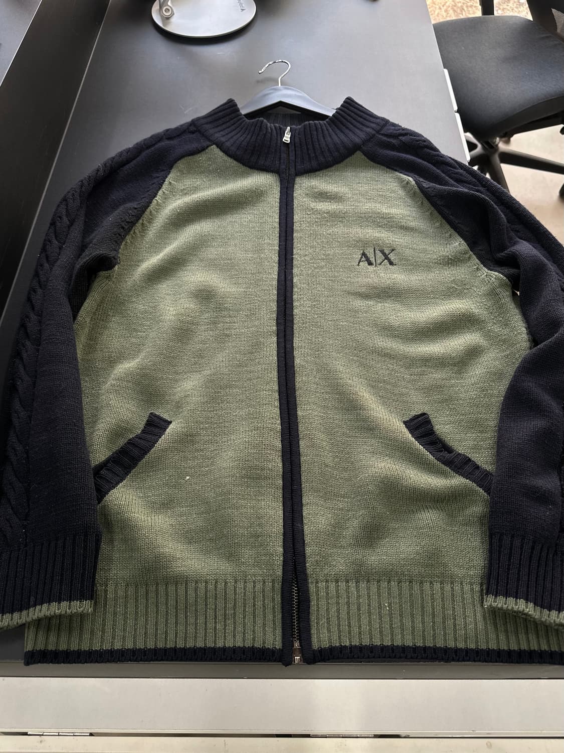 아르마니익스체인지 꽈배기 투웨이 니트집업 상품이미지5