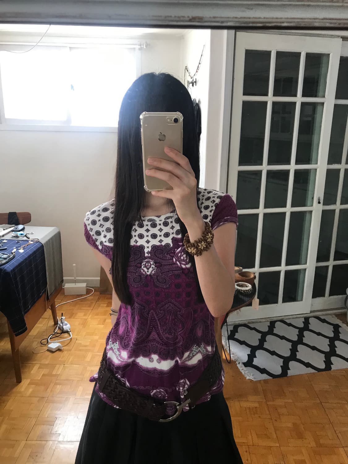 vintage pattern top 상품이미지3