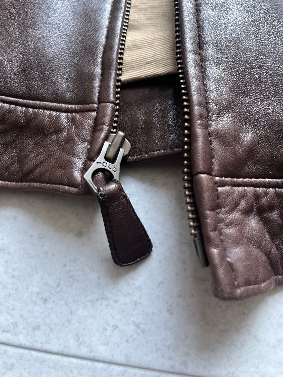 폴로 레더 자켓 램스킨 L 105 상품이미지5