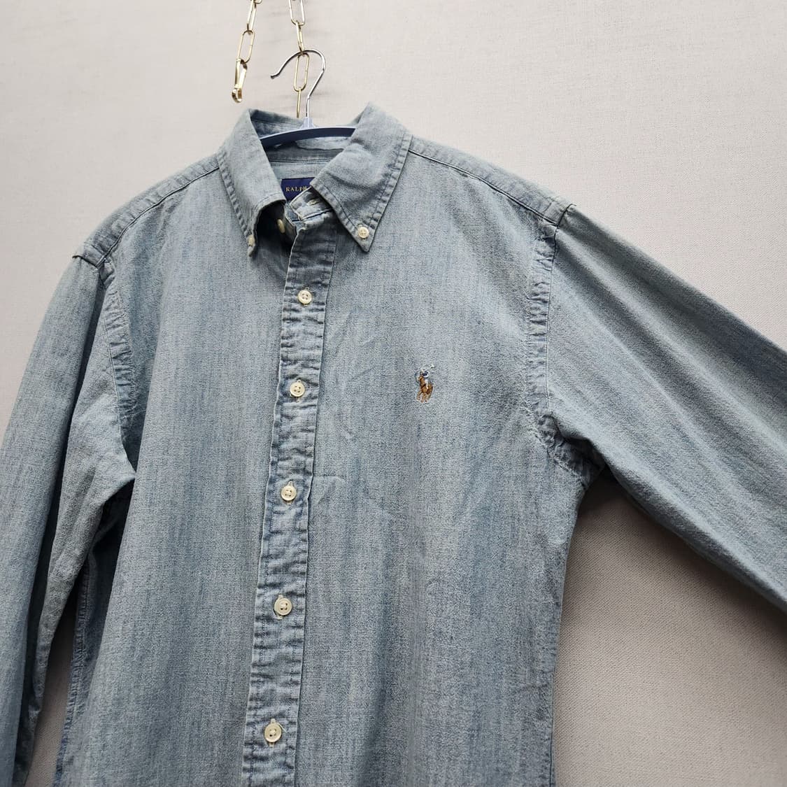 폴로랄프로렌 멀티포니 코튼 연청 데님 셔츠 M(M) 남여공용 상품이미지3