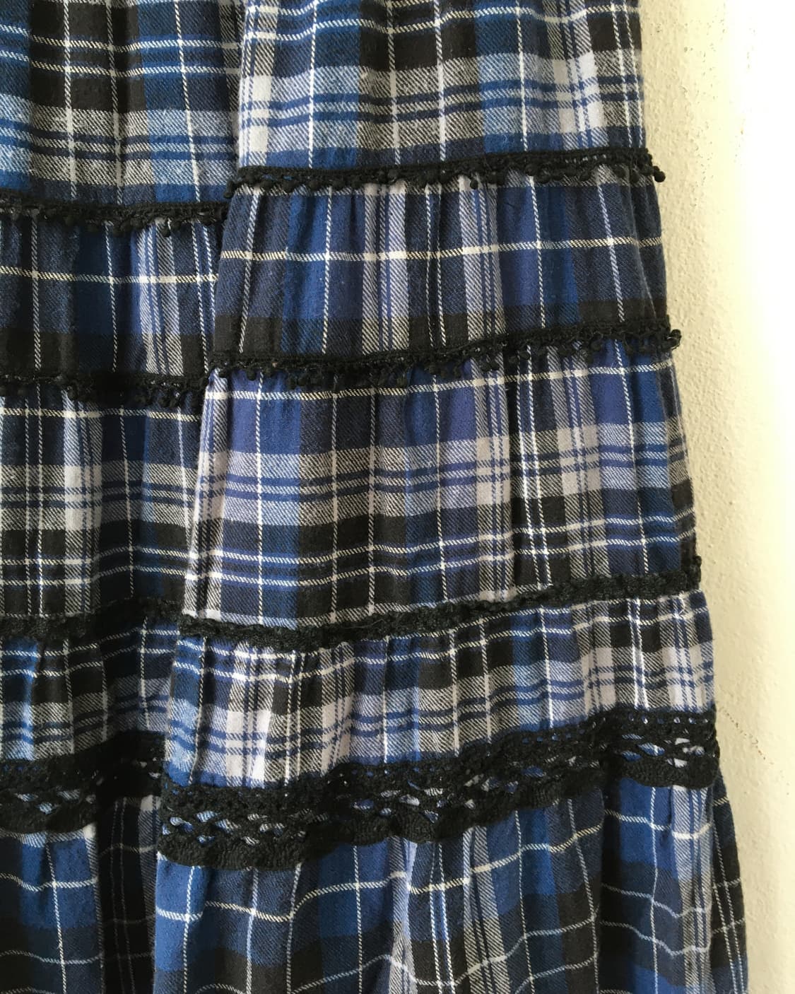 Crochet layer check pattern long skirt 상품이미지4