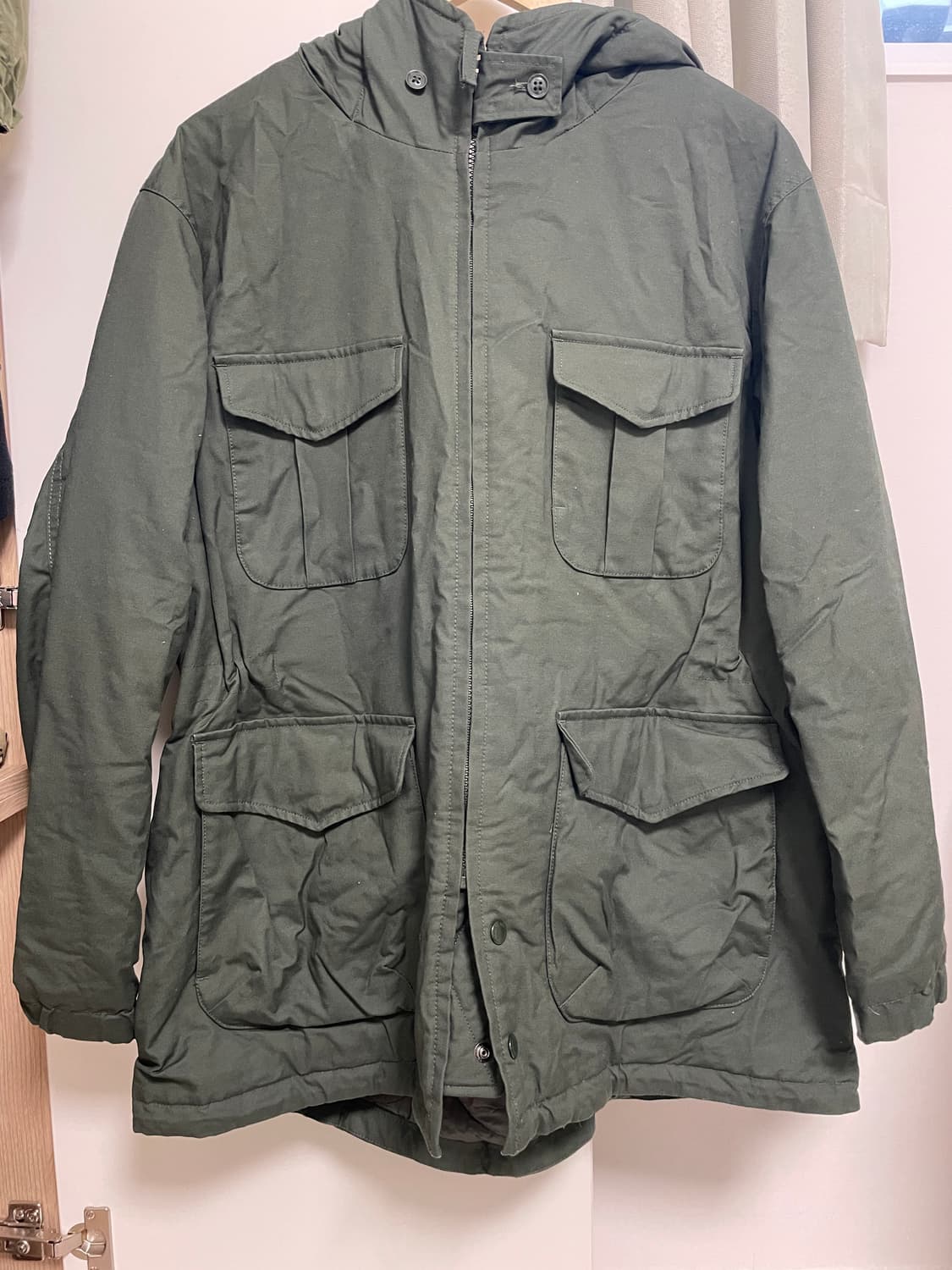 유니클로 엔지니어드 가먼츠 퍼프테크 유틸리티 자켓 올리브 L 유니 엔가 상품이미지3