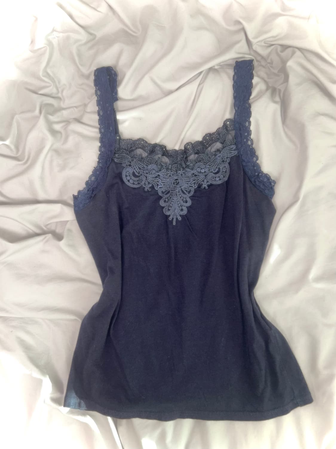 빈티지 엑시즈팜 네이비 레이스 르네상스 페어리 슬리브리스 갸루 y2k 상품이미지1