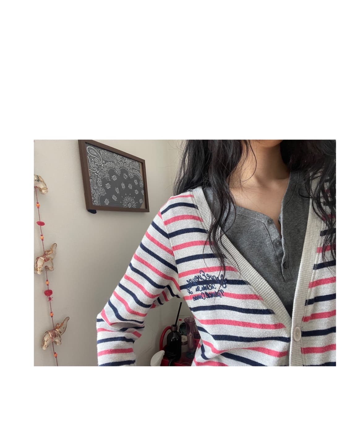 stripe patterned cardigan 상품이미지1