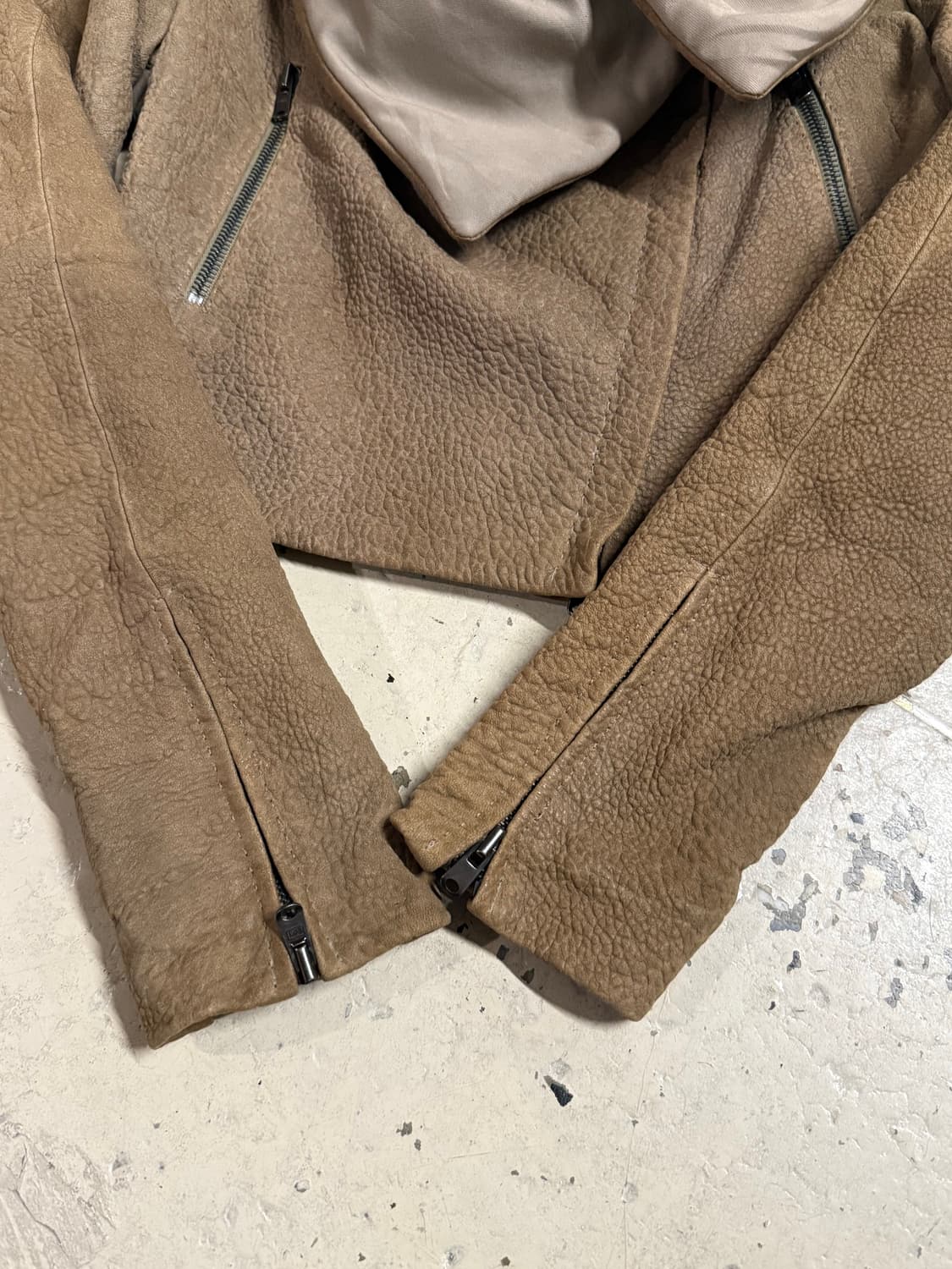 Donna Karan drape collar leather jk 상품이미지8