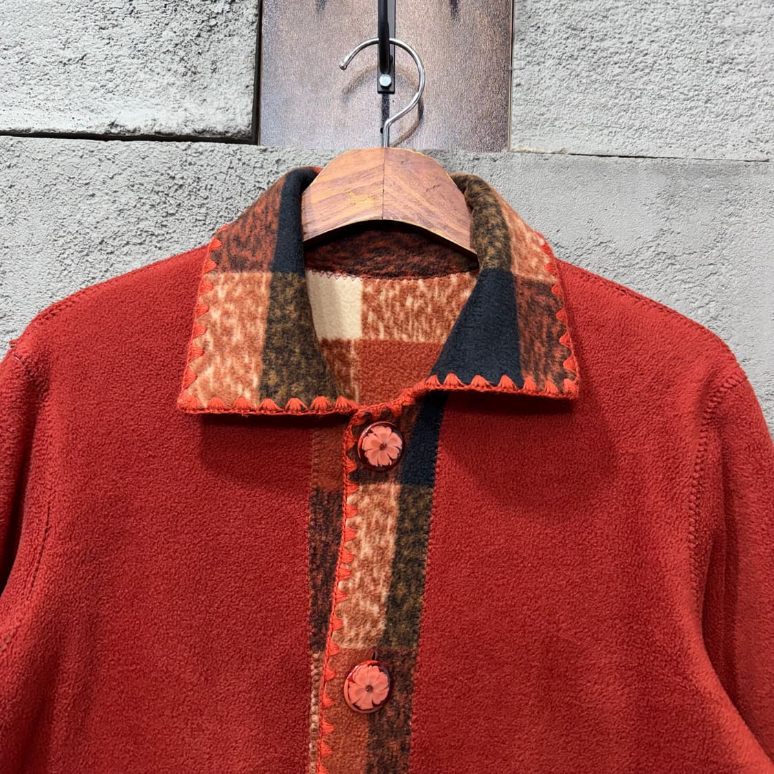 제팬 히피스타일 핸드메이드 리버시블 플리스 자켓 (L)  상품이미지5