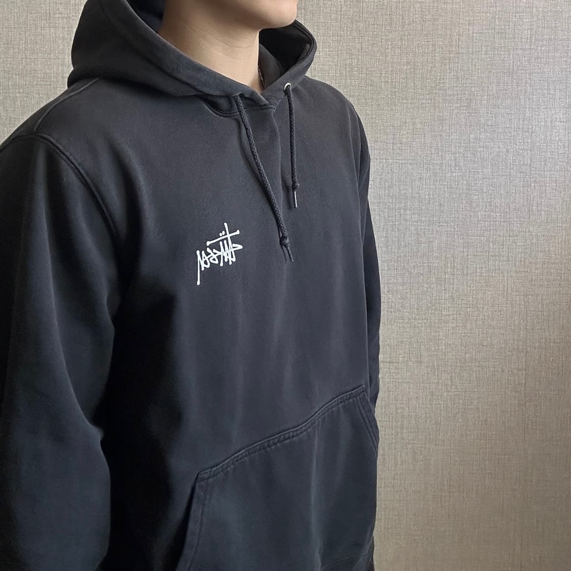 STUSSY 스투시 스탁로고 블랙 후드티 상품이미지3