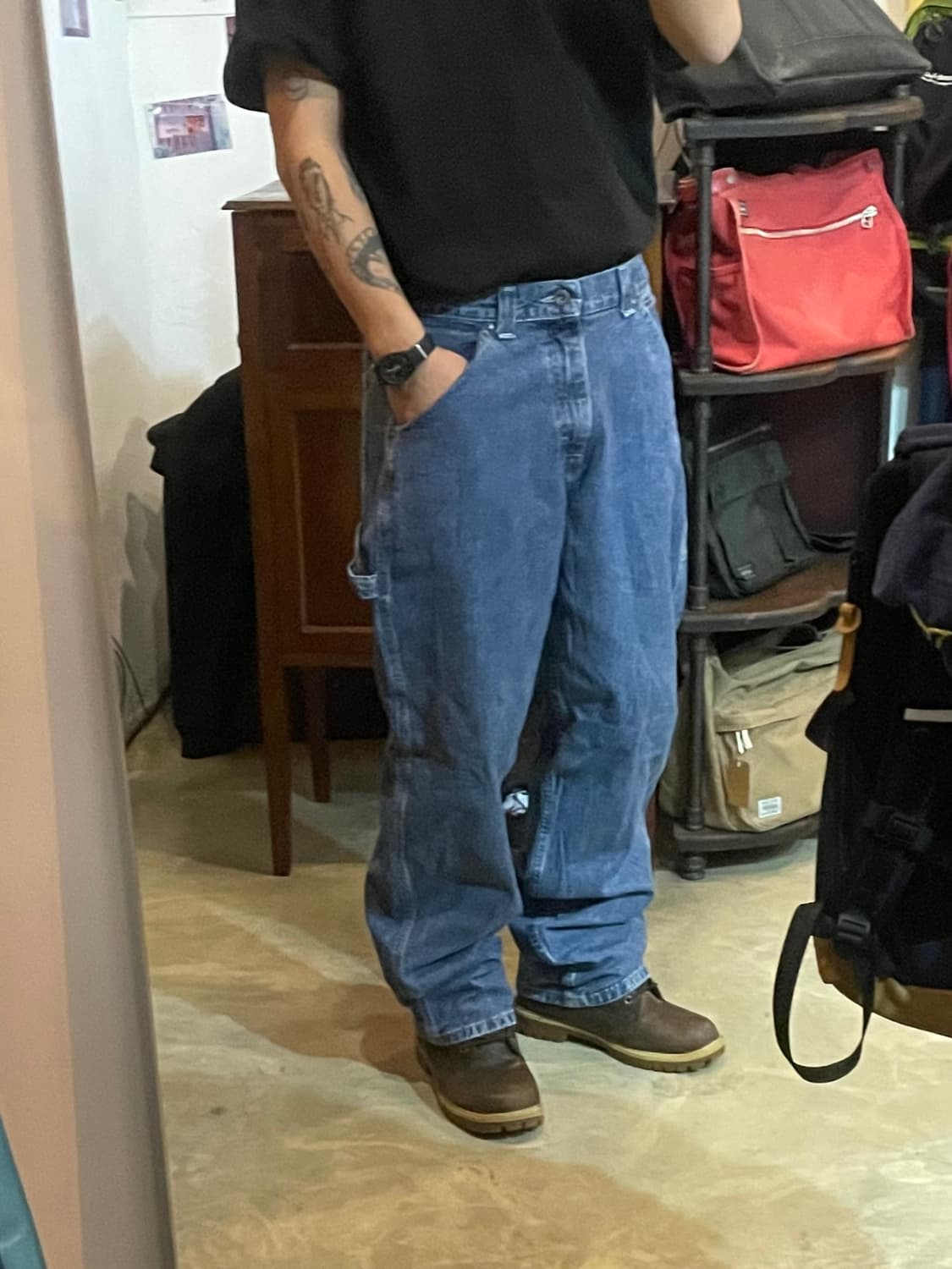 90~00s 빈티지 Lee Dungarees 카펜터 데님 33x32 상품이미지2