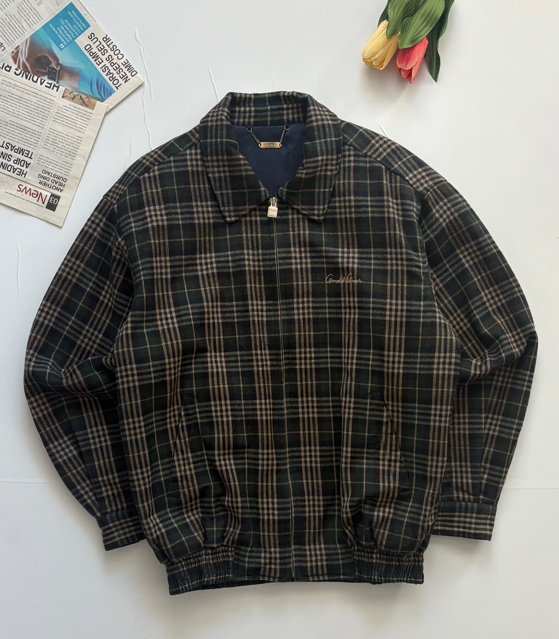 아놀드파머 체크 블루종 점퍼 상품이미지2