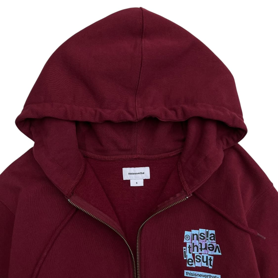 디스이즈네버댓 패치로고 버건디 후드집업 S 상품이미지6