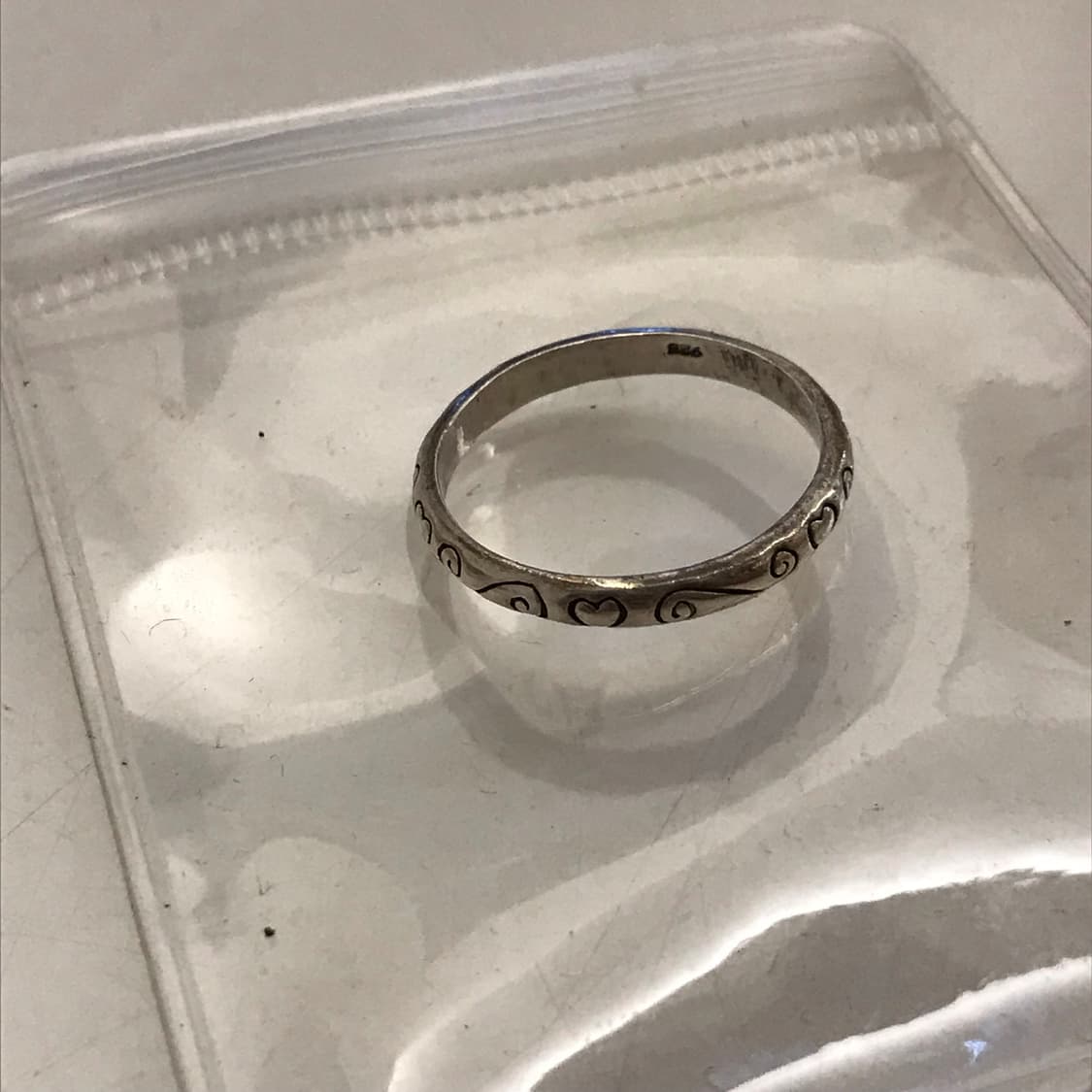 카렌실버 925 하트 패턴 씬 링 상품이미지2