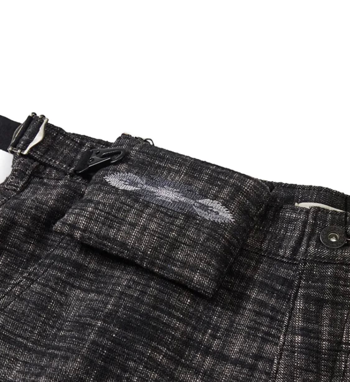 카락터 shaggy check pouch pants 01 블랙퍼플 상품이미지3