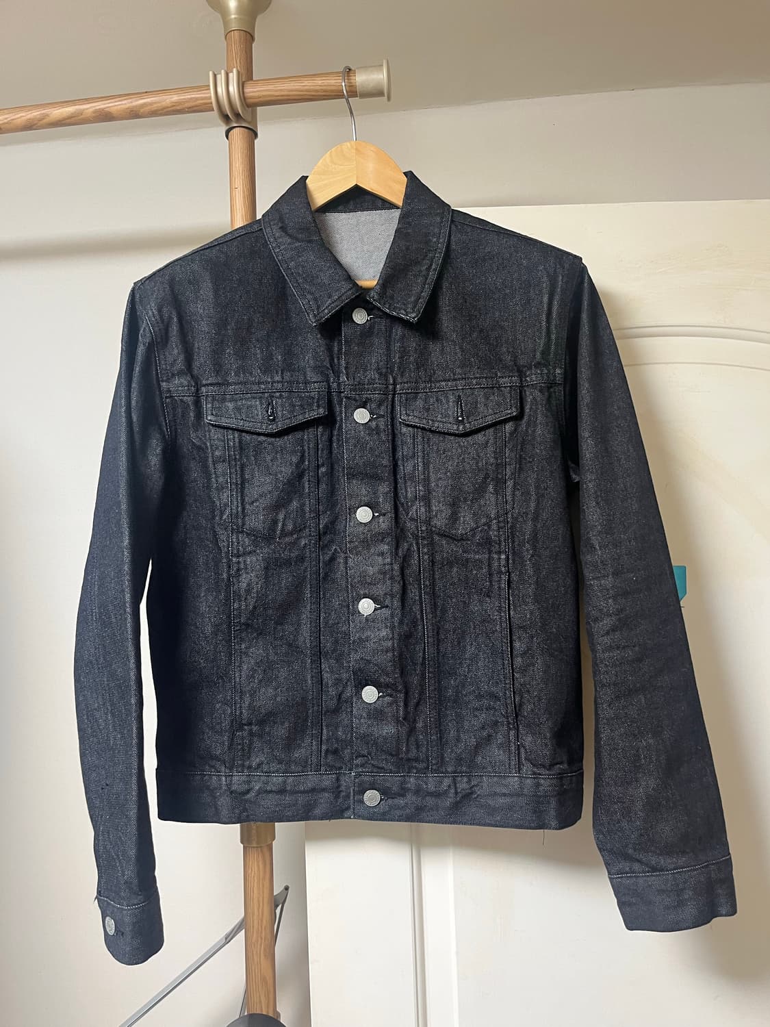 유스 데님 트러커 재킷 워시드 블랙 상품이미지5