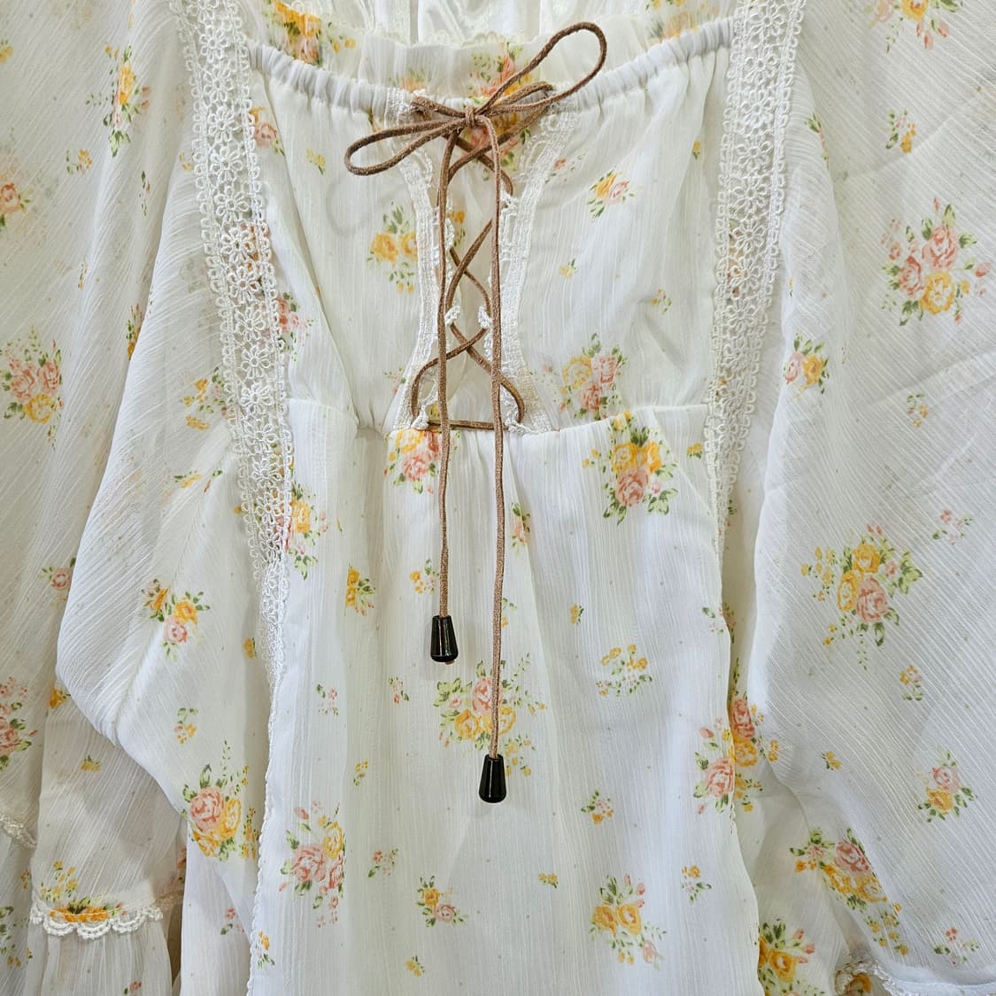 플라워 케이프 쉬폰 블라우스 상품이미지3