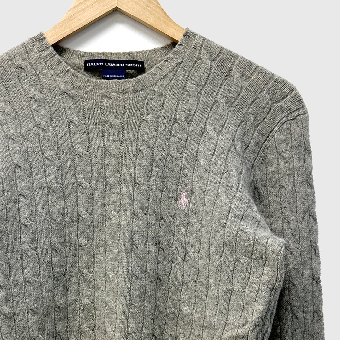 폴로 랄프로렌 램스울100 라운드넥 크루넥 케이블 니트 스웨터 여성 L 상품이미지2