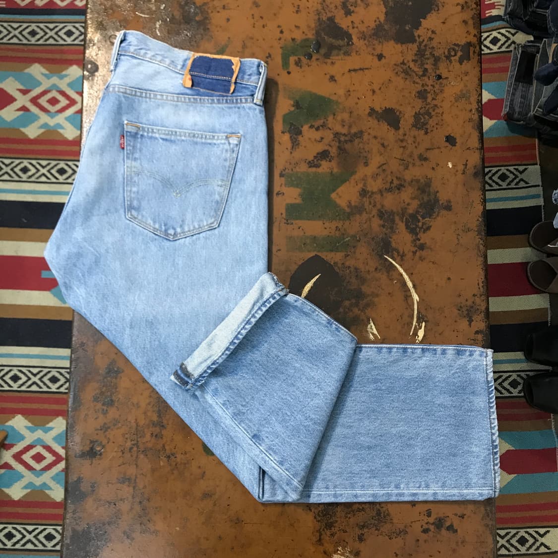 리바이스 501 연청 데님 팬츠 허리 34 사이즈  상품이미지2