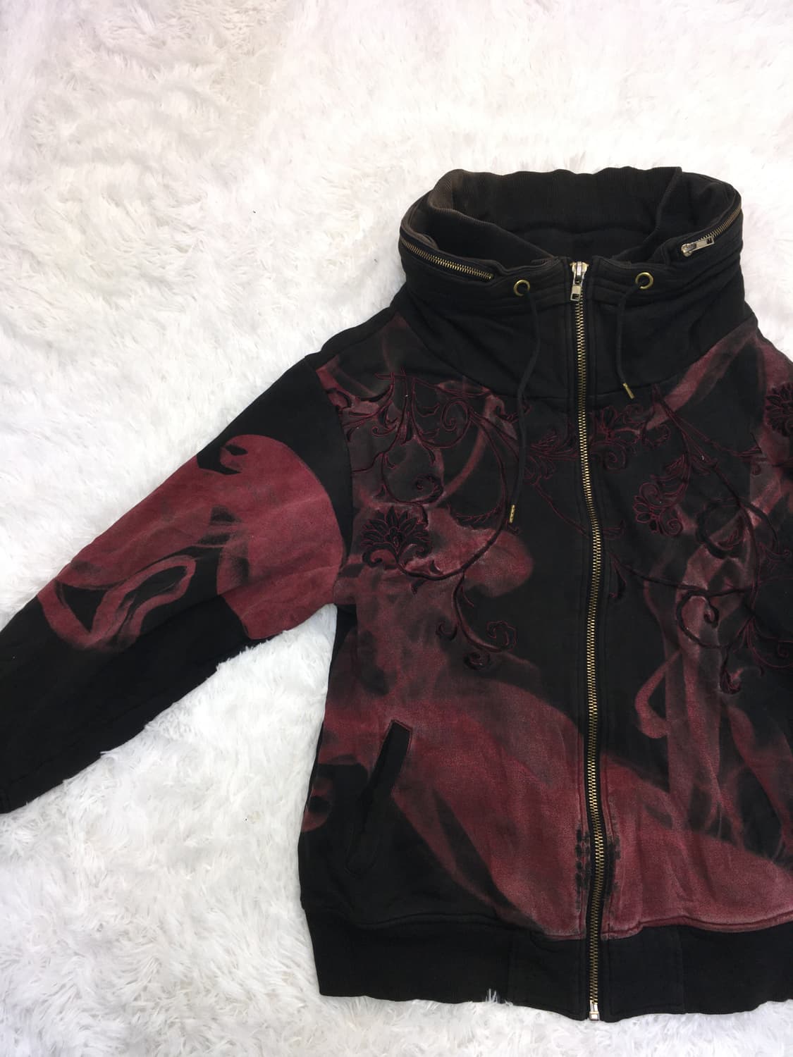 일본빈티지 오리엔탈 자수 블랙 후드집업 상품이미지9