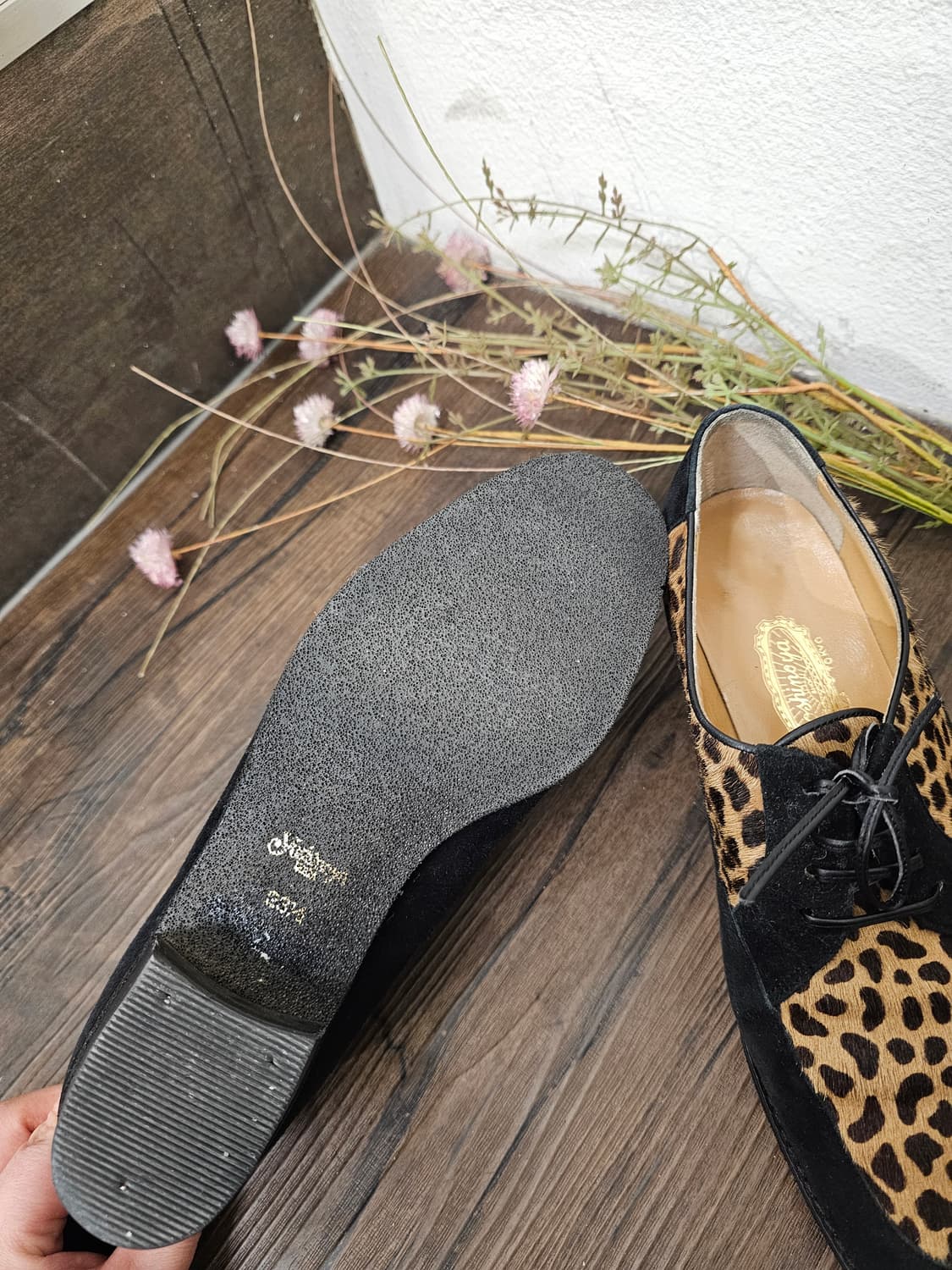 Ginza Yoshinoya 레오파드 송치 스웨이드 로퍼(박스X새제품) 상품이미지7