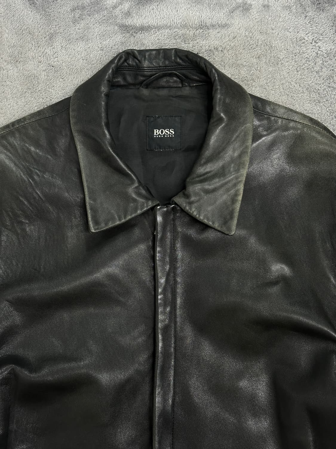 00s HUGO BOSS 램스킨 레더 자켓 L 상품이미지4
